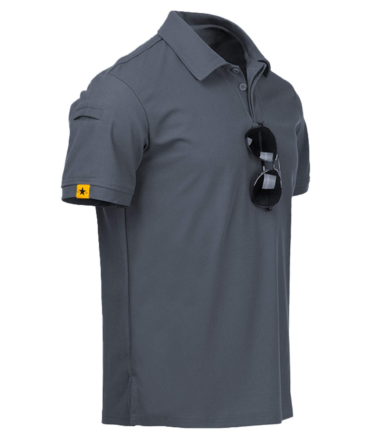 ZITY Mens Polo Shirt Short Sleeve Sports Tactical T-Shirt Athletic Golf Polos Daily Casual Stylish Collared Shirts for Men Grey 4X-Large