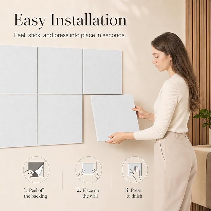 Large Cork Boards for Walls – 48" x 36" Self Adhesive Felt Wall Tiles