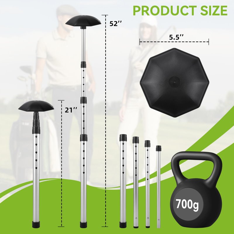 sysdmno Golf Travel Bag Support Pole-Professional Golf Travel Support Rod,21-52 Inch Golf Bag Stand,Stiff Arm for Golf Travel Bag with Anti-Impact ABS Cover,Golf Club Travel Protection Kit