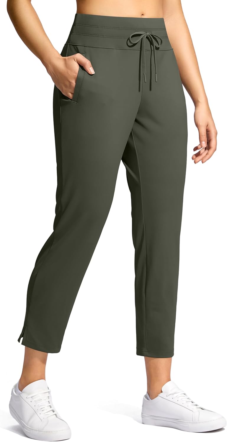 YYV Women's High Waisted Golf Pants - 3 Pockets, 7/8 Stretch Ankle Design for Workout & Travel