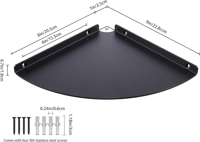 Corner Shelf, 3.0mm Aluminum Alloy Corner Shelf wall Mounted,