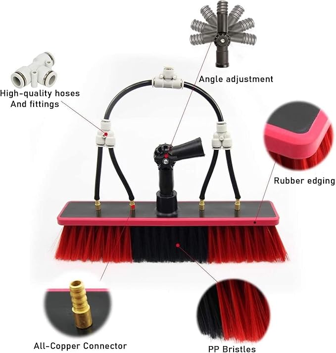 Solar Panel Cleaning Brush 23.6ft Aluminium Telescopic Pole for Cleaning Windows Solar Panels Greenhouse Roof Cleaning Tool / 35cm Brush Head,35cmbrushhead-7.2M/24FT