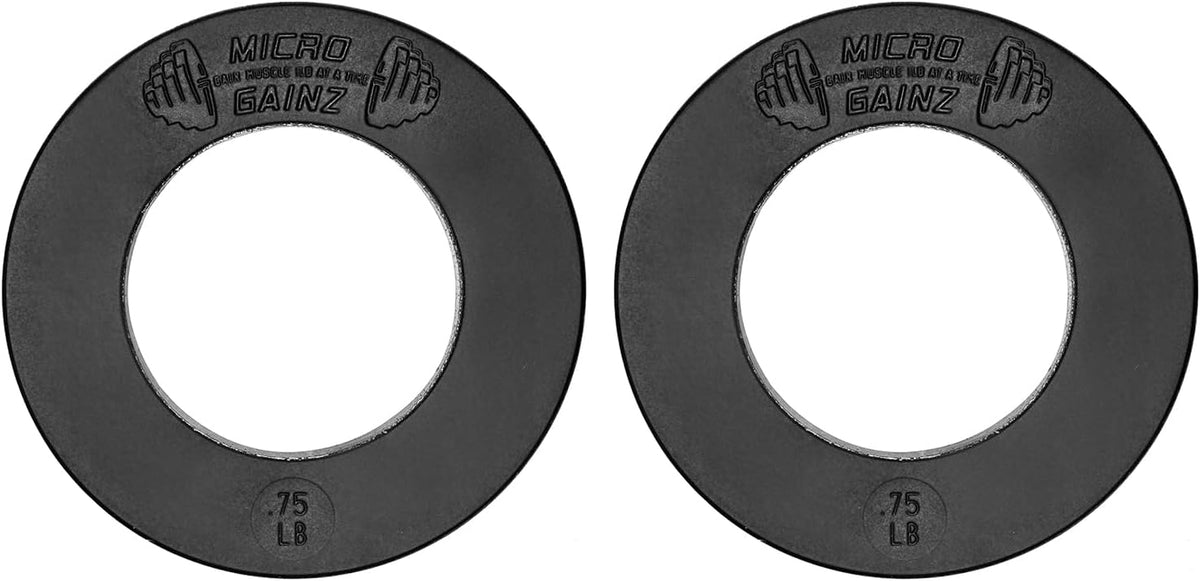 Micro Gainz Calibrated Fractional Weight Plate Set of 2 Plates, Choose Set (.25LB-1.25LB), Designed for Olympic Barbells for Strength Training & Micro Loading Bar Weights, Made in USA