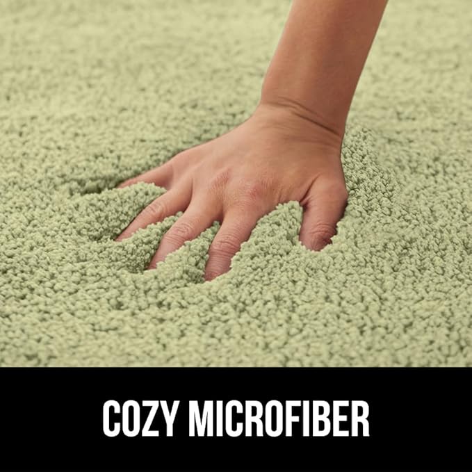GORILLA GRIP Bathroom Rugs, 60x24, Ultra Soft Absorbent Mat, Thick Plush Bath Rug, Machine Washable, Microfiber Quick Dry, Mats for Shower, Bathtub and Floor, Home Decor Accessories, Sage