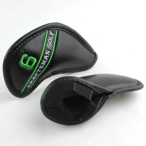 CRAFTSMAN GOLF 12pcs Black Synthetic Leather Golf Iron Head Covers Set Headcover with Colorful Number Embroideried,Easily get The Needed Iron for Callaway, Ping, Taylormade, Cobra Etc.