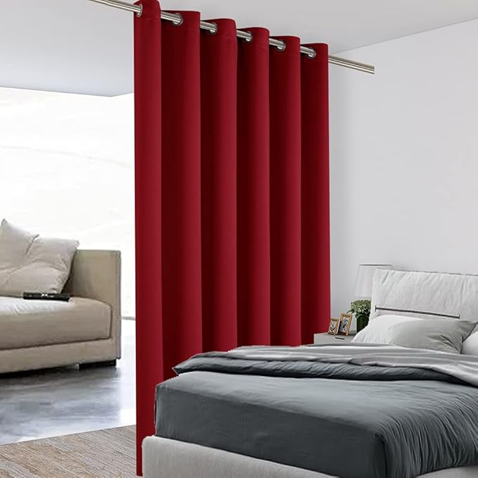 BONZER Wide Room Divider Blackout Curtain Total Privacy Wall Room Darkening