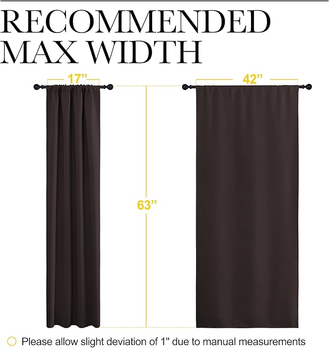 NICETOWN Blackout Curtain Panels 63 inches