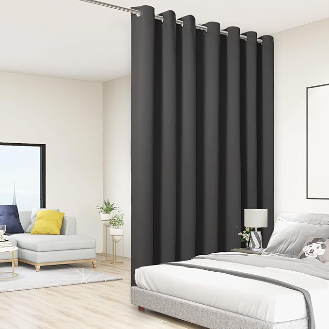 BONZER Extra Wide Room Divider Curtain Total Privacy Wall Grommet Top Thermal
