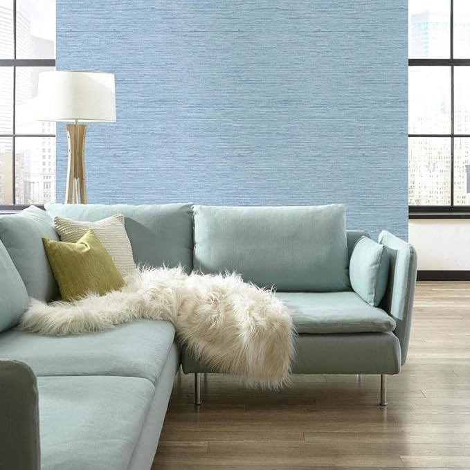 York Wallcoverings Nautical Living Horizontal Grass Cloth Removable Wallpaper