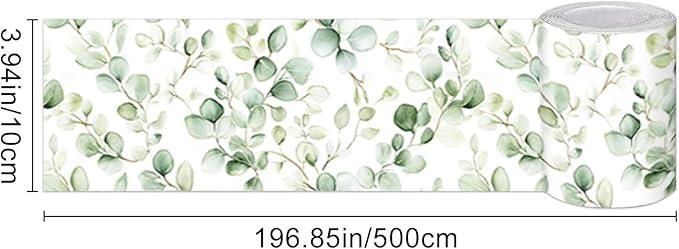 HOMETITUTE Wallpaper Border Peel and Stick Botanical Leaf Texture Decorative
