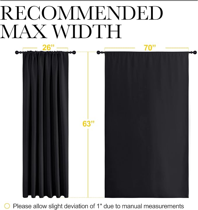 NICETOWN Black Blackout Curtain Blinds