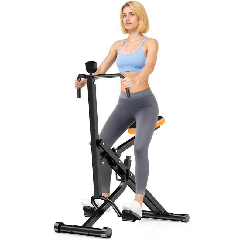 OWLSKY Squat Rowing Machine for Home Gym, Compact Foldable Squat Exercise Machine with LCD Monitor, Low-Impact Workout, Adjustable Seat, 350 LBS, Full-Body Fitness Equipment