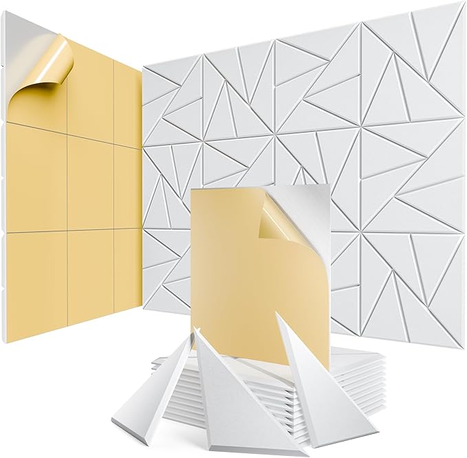 12 Pack Acoustic Panels with Self-Adhesive, Sound Panels High Density,