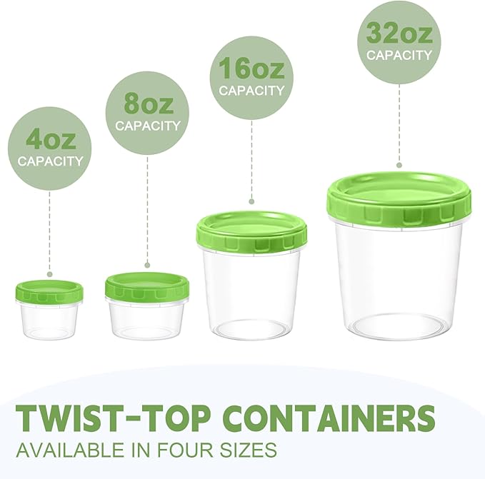 8 oz Plastic Containers with Lids, 6 Pack Stackable Small Freezer Container, Reusable Clear Food Storage Meal Prep Containers for Snack Fruit, Microwave & Dishwasher Safe, with Pen & Brush