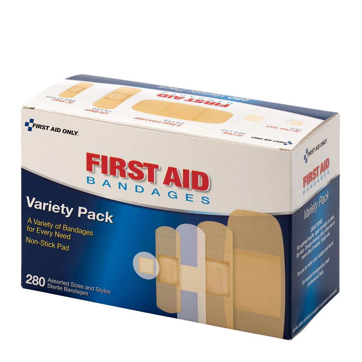 First Aid Only Sheer & Clear Bandage Variety Pack, Assorted Sizes, 280 Count