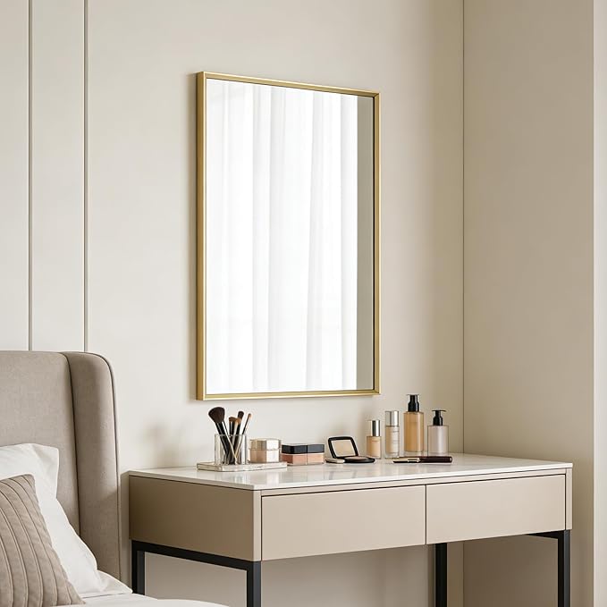 BOMINICA Brushed Gold Bathroom Mirror