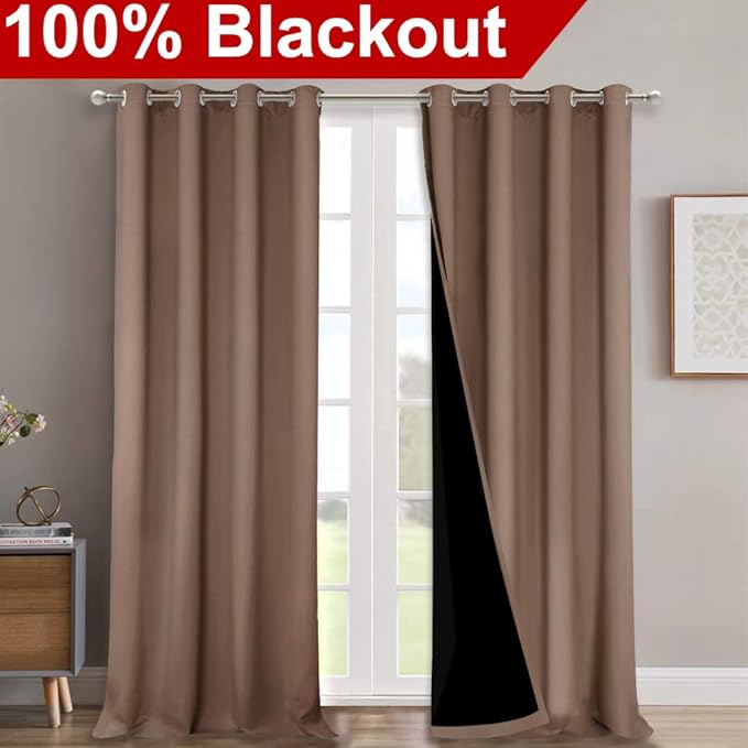 NICETOWN 100% Blackout Curtains Thermal, Noise Reduction and Privacy Curtains