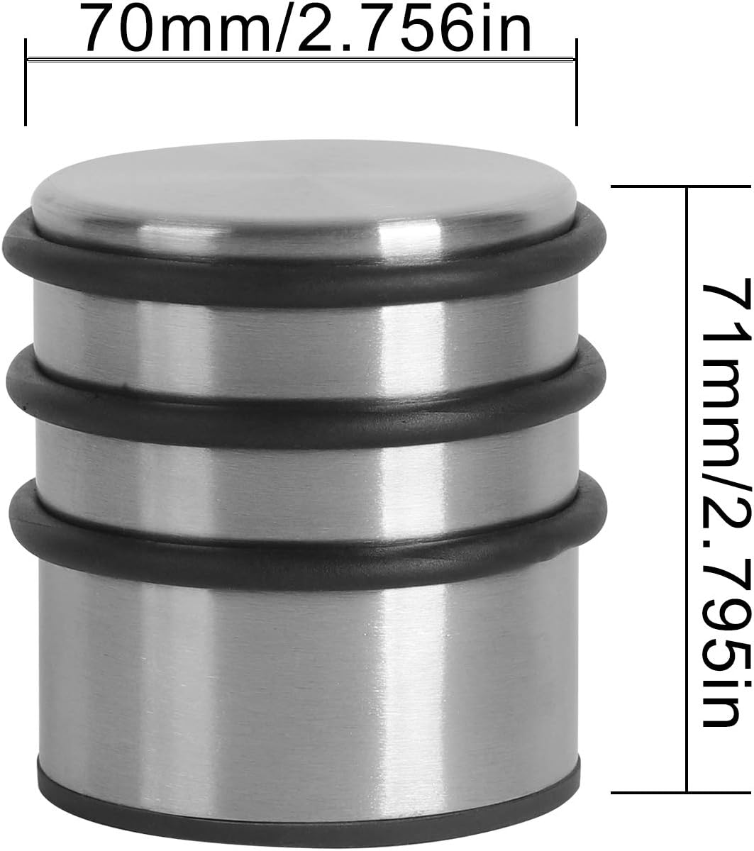 KINJOEK 4 Packs Heavy Duty Door Stopper, Solid Steel Door Stop No Need to Drill, Surrounded with Protective Rubber Bands Anti-Slip Door Wedge for Office, Home, Garage, Laundry Door