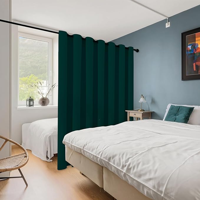 ChrisDowa Room Divider Curtain 96 Inches Long, Wide Blackout Sliding Door