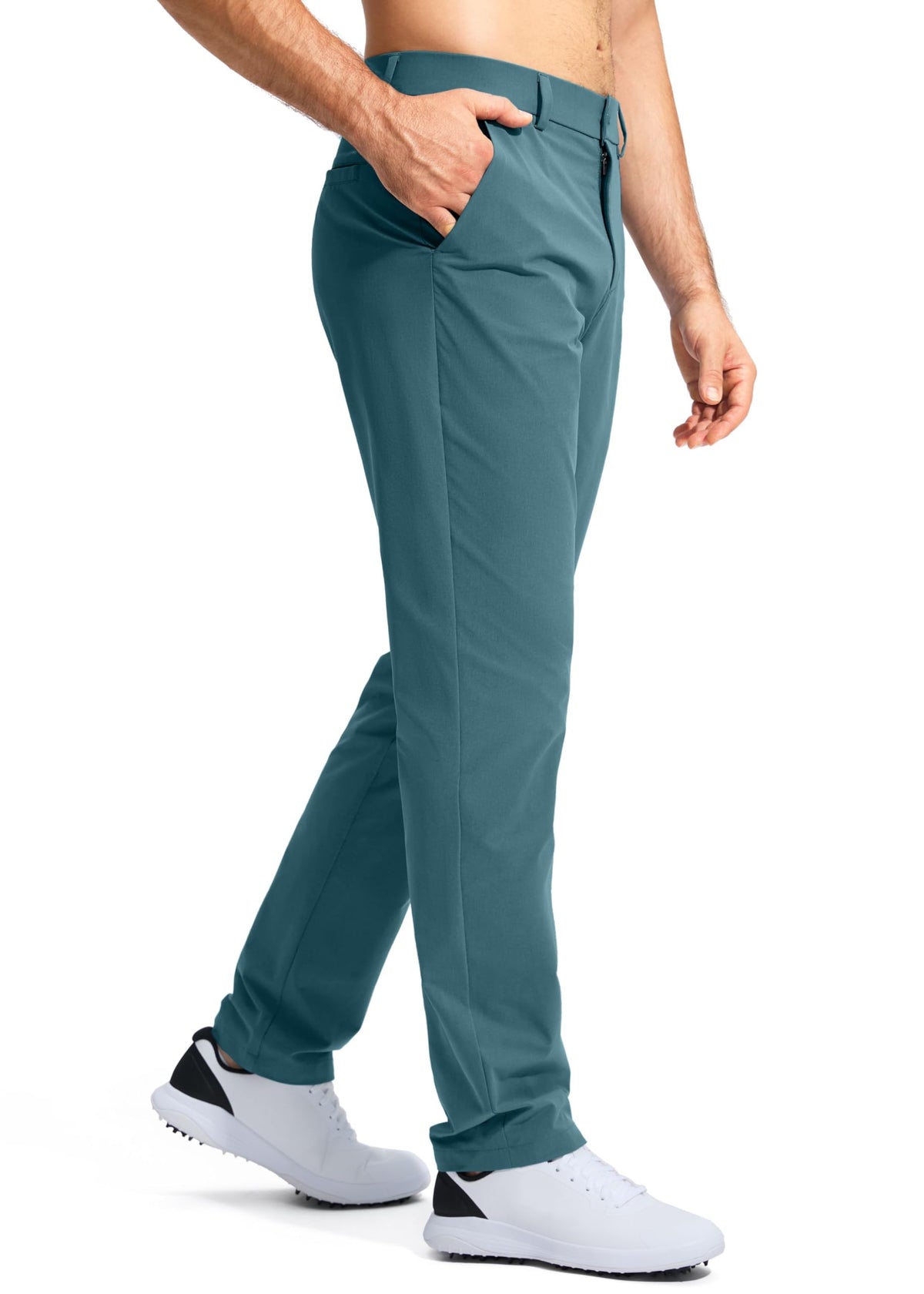 Pudolla Men's Golf Pants Mens Dress Slacks Pants Stretch Work Comfy Pants 34 Quick Dry Casual Trousers with Pockets(Vivid Blue 36Wx34L)