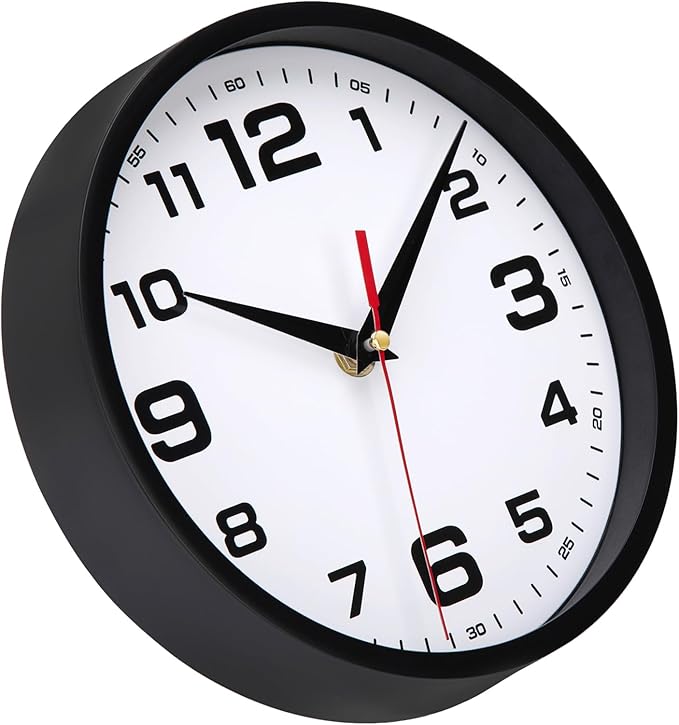 Wall Clock Silent Non-Ticking Modern Clocks Battery Operated 8 Inch Small