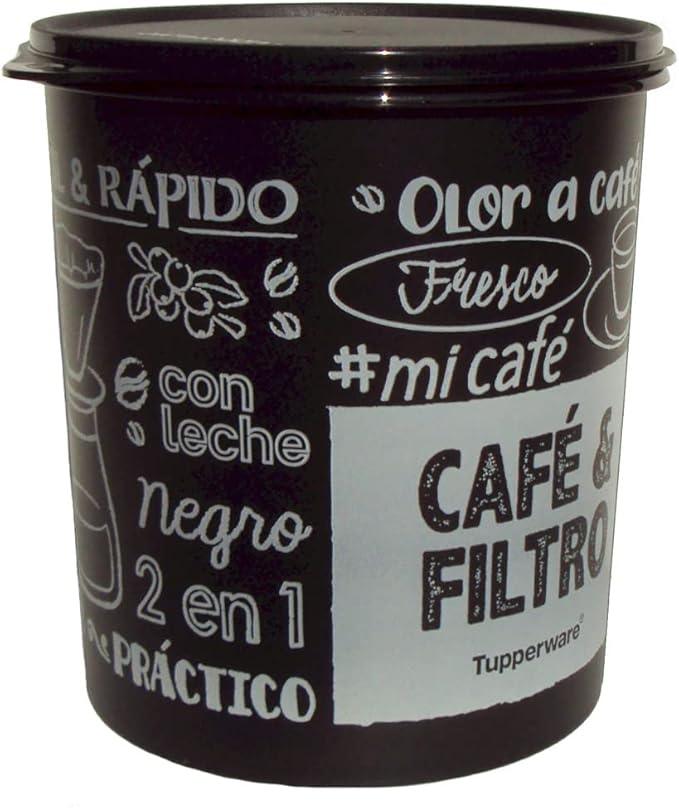 Tupperware Coffee Canister Filter Holder Scoop 15c Capacity Black