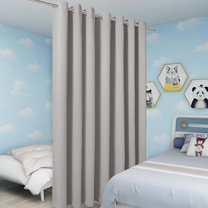 BONZER Room Divider Curtain Total Privacy Wall Extra Wide Grommet Room