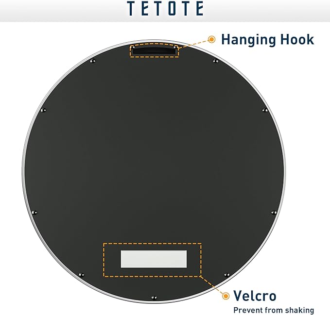 TETOTE Silver Round Mirror for Bathroom, 30 Inch Modern Circle Mirrors