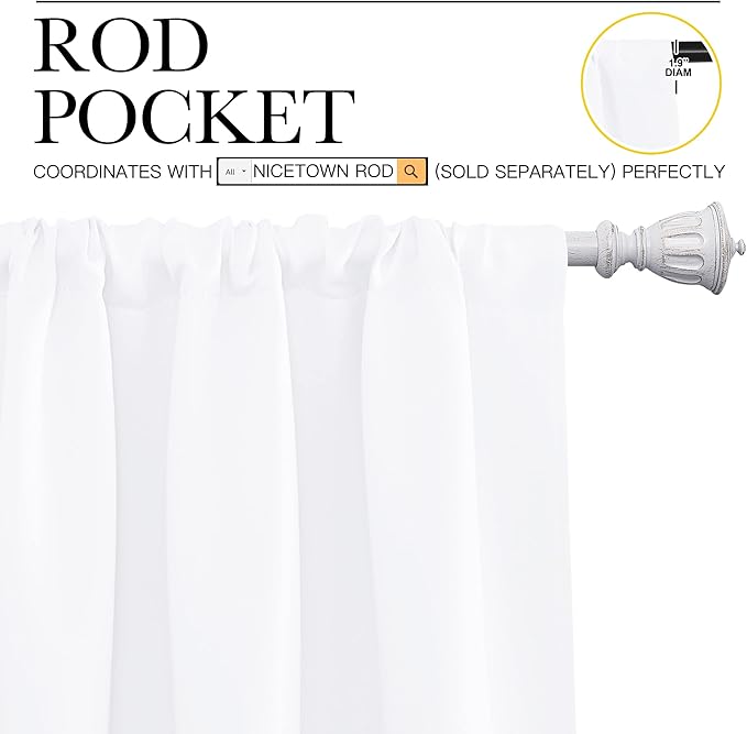 NICETOWN White Bedroom Curtain Panels