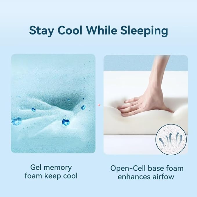 10 inch Twin Size Memory Foam Mattress in a Box – Cooling Gel‑Infused Foam, Pressure‑Relief Comfort, Fiberglass-Free, CertiPUR‑US® Certified
