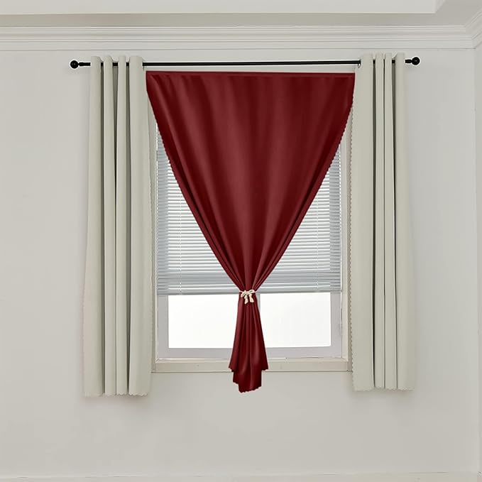 AJAZZ 100% Blackout Shades Window Cover Self Adhesive Curtains Sticky Curtain