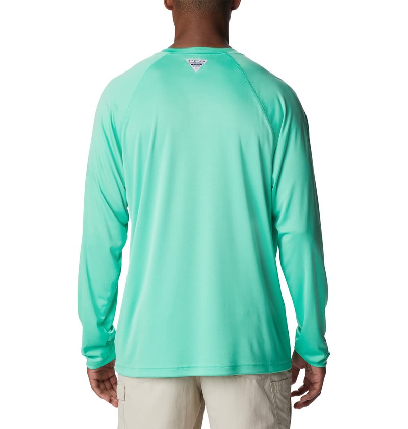 Columbia Men's Terminal Tackle Long Sleeve Fishing Shirt, Light Jade/Metal Logo, XX-Large