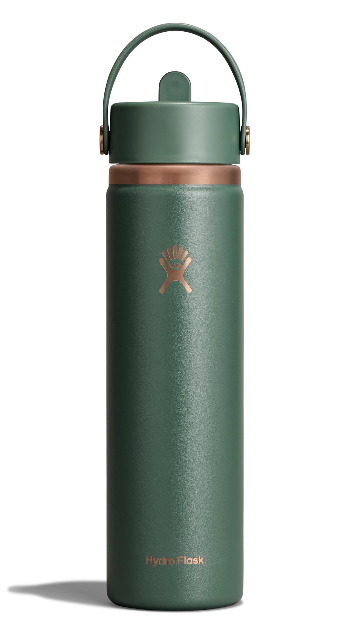 Hydro Flask Water Bottle - Insulated Stainless Steel - Wide Straw Lid, Non Spill, Leakproof in 24 Oz Forest Green Arc