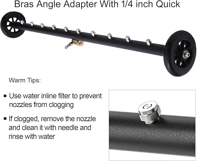 Upgrade 2-in-1 35" Dual-Function Undercarriage Pressure Washer Cleaner, Surface Cleaner for Power Pressure Washer Attachment， Underbody Car Wash Water Broom with 3 Pieces Extension Wand, 4000 PSI
