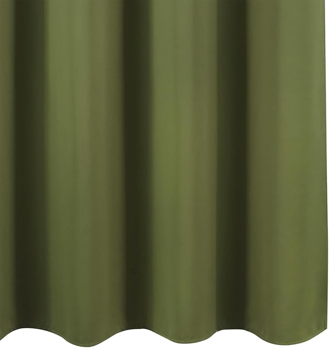 LEMOMO Olive Green Thermal Blackout Curtains/42 x 72 Inch/Set of 2 Panels Room