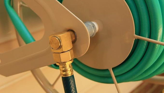 Liberty Garden Products 703-2 Multi-Purpose Steel Garden Wall/Floor Mount Hose Reel, Tan Poly, 5/8-Inch