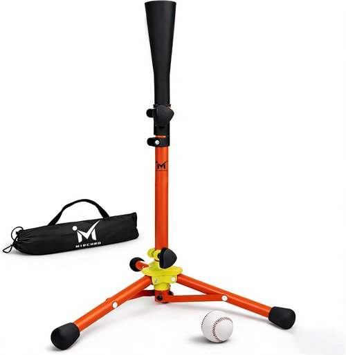 Baseball Batting Tee for Kids | Adjustable 20-31 in Tripod T-Ball Trainer with Carry Bag