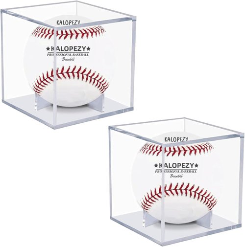 Baseball Display Case - UV Protected Acrylic Cube for Autograph Memorabilia | 2 Pack