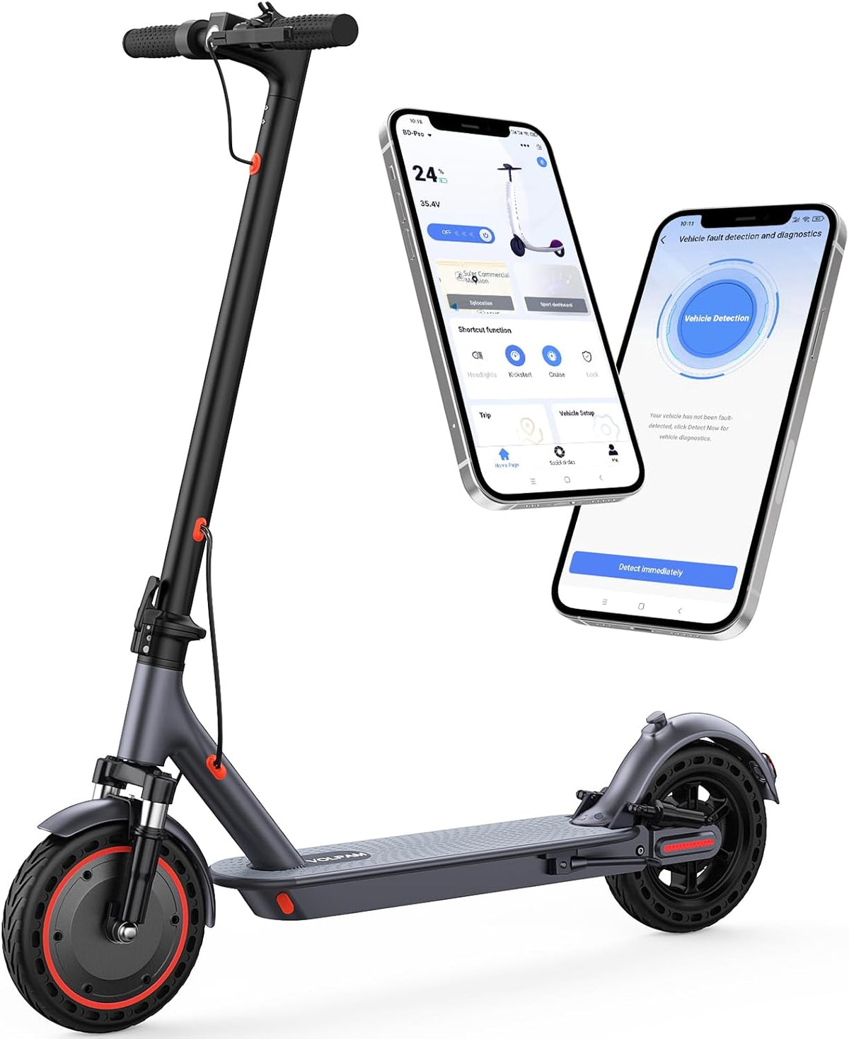 VOLPAM Electric Scooter for Adults - 500W Motor, 23 Miles Range, 19 MPH Speed | 10" Foldable Design