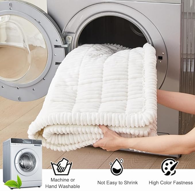Couch Cover for Dogs Washable, Fuzzy Pet Couch Covers for 3 Cushion Sofa Pet Friendly, Non Slip Sofa Cover (White, 27.6" x 70.9"/70 x 180cm)