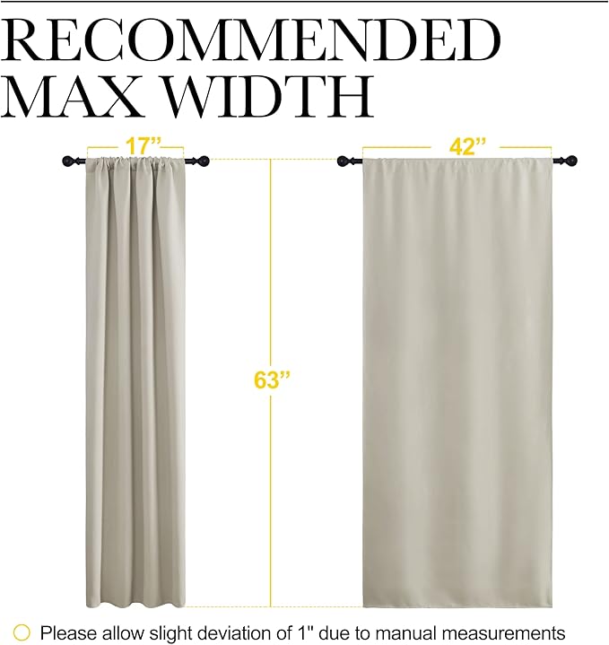 NICETOWN Blackout Curtains for Living Room, Darkening Window Curtain Panels