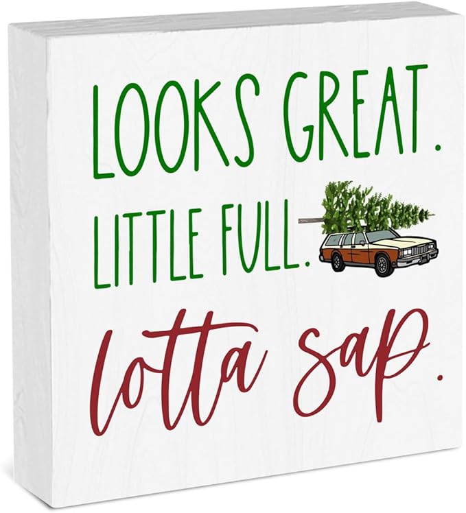 National Lampoons Christmas Vacation Decor for Home Christmas Vacation Decorations for Room Office Xmas Tiered Tray Decor 5 X 5 Inches