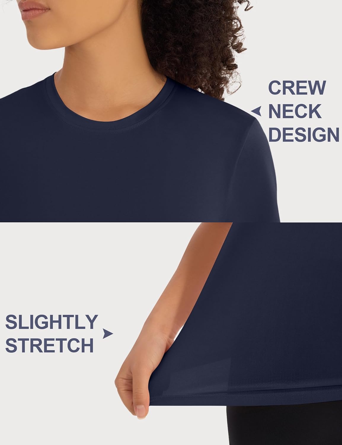 Skiennix Workout Tops for Women - Crew Neck Dry Fit Short Sleeve Athletic T-Shirts | 5 Pack for Gym & Yoga