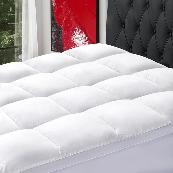 SOPAT Mattress Topper King Size Extra Thick Mattress Pad 8-21" Deep Pocket Soft Down Alternative Fill Mattress Protector Pillow Top Mattress Cover (78x80 Inches, White)