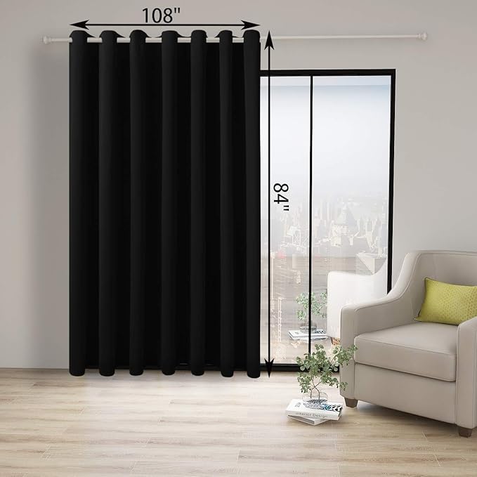 BONZER Room Divider Curtain Grommet Thermal Insulated Wide Blackout Curtains