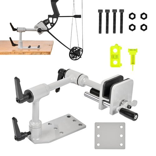 SOPOGER Bow Vise for Compound Bows - 360° Universal Adjustment Cross Bow Making Tool Compound Bow Press Recurve Bow Level Kit Archery Building Accessories for Arrow Rest & Sight Tuning