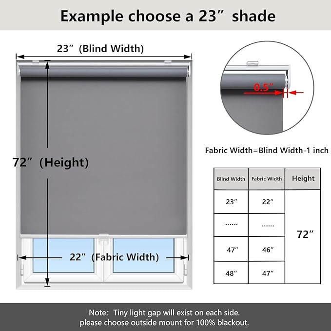 Customize Cordless Roller Shades Blackout Blinds