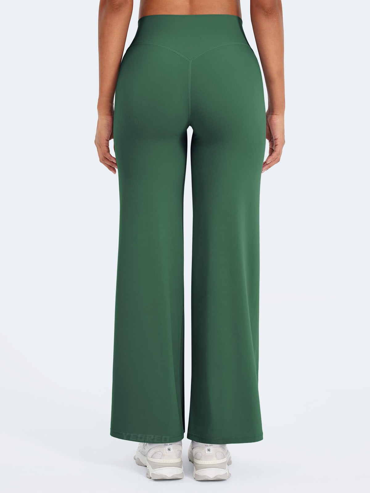 YEOREO Workout Leggings Womens No Front Seam Straight Leggings 29" High Waist Buttery Eddiy Gym Yoga Pants Dark Green XS
