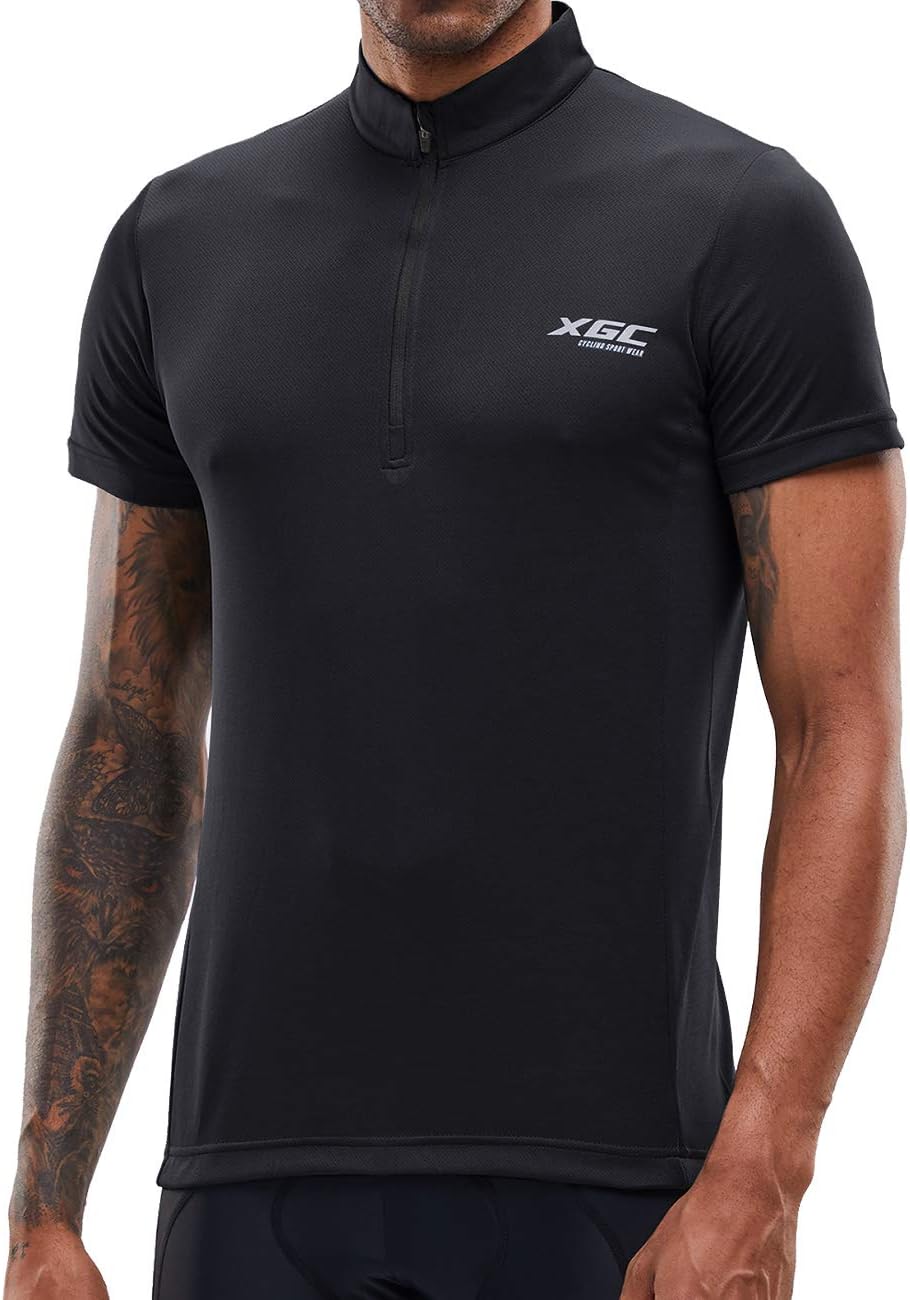XGC Men's Short/Long Sleeve Cycling Jersey Bike Jerseys Cycle Biking Shirt with Quick Dry Breathable Fabric
