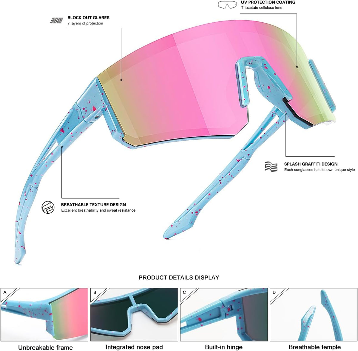 SEKKAF Youth Baseball Sunglasses - Lightweight Sports Eyewear for Kids Aged 6-12 | Perfect for Softball & Cycling